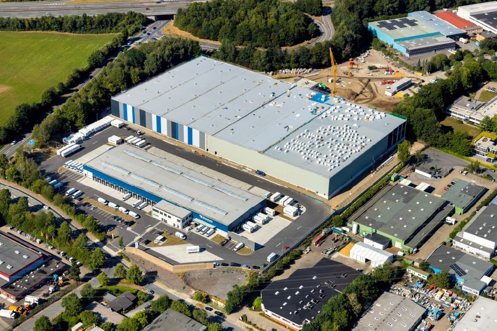 Witten von oben - Baustelle zum Neubau eines Logistikzentrums der Hermes Germany GmbH in Witten im Bundesland Nordrhein-Westfalen, Deutschland