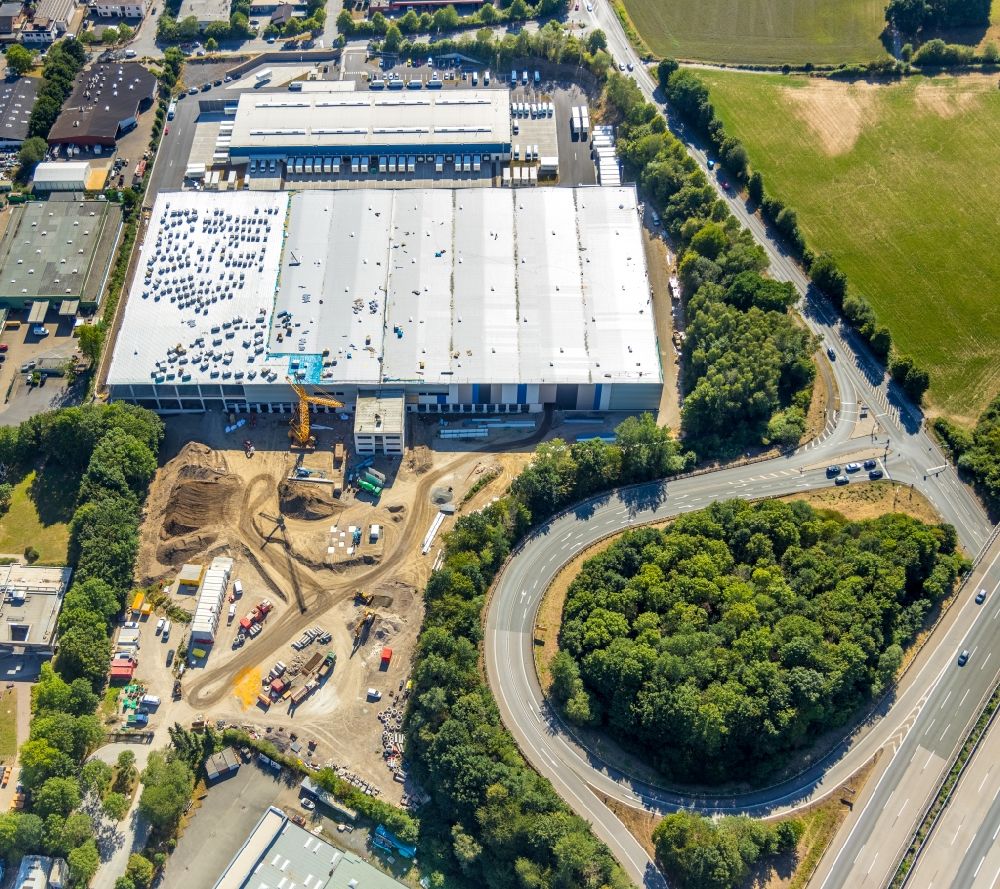 Luftbild Witten - Baustelle zum Neubau eines Logistikzentrums der Hermes Germany GmbH in Witten im Bundesland Nordrhein-Westfalen, Deutschland