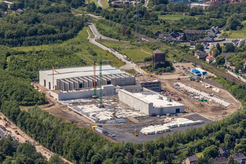 Herne von oben - Baustelle zum Neubau eines Logistikzentrums der NORDFROST GmbH & Co. KG in Herne im Bundesland Nordrhein-Westfalen, Deutschland