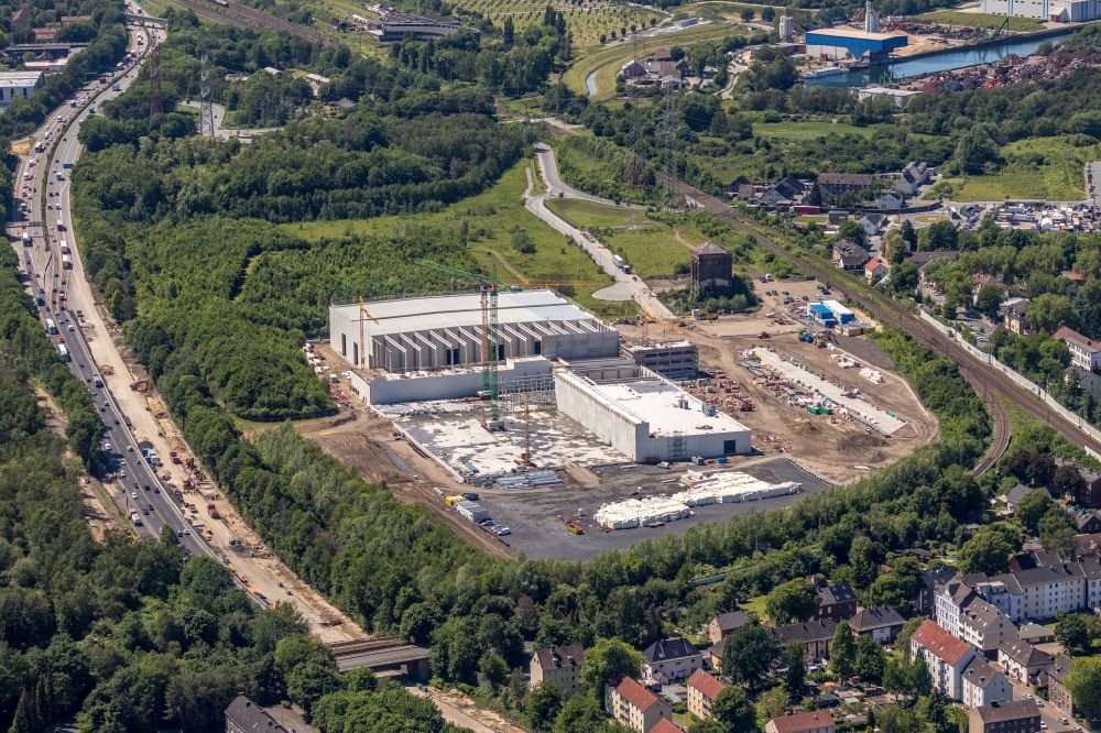 Herne aus der Vogelperspektive: Baustelle zum Neubau eines Logistikzentrums der NORDFROST GmbH & Co. KG in Herne im Bundesland Nordrhein-Westfalen, Deutschland