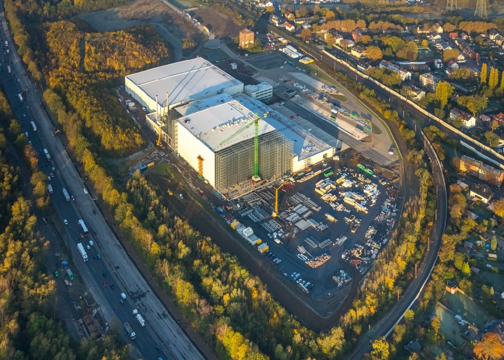 Herne von oben - Baustelle zum Neubau eines Logistikzentrums der NORDFROST GmbH & Co. KG in Herne im Bundesland Nordrhein-Westfalen, Deutschland