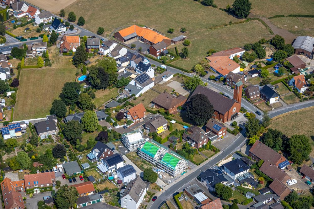 Luftbild Hamm - Baustelle zum Neubau mehrerer Wohnhäuser in Hamm im Bundesland Nordrhein-Westfalen, Deutschland