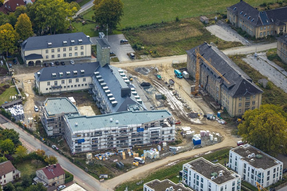 Luftaufnahme Soest - Baustelle zum Neubau einer Mehrfamilienhaus-Wohnanlage Belgisches Viertel Soest in Soest im Bundesland Nordrhein-Westfalen, Deutschland