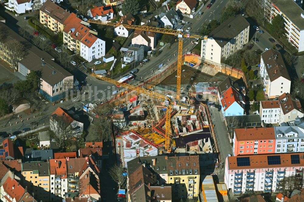 Luftbild Nürnberg - Baustelle zum Neubau einer Mehrfamilienhaus-Wohnanlage Carlina Park im Ortsteil Maxfeld in Nürnberg im Bundesland Bayern, Deutschland