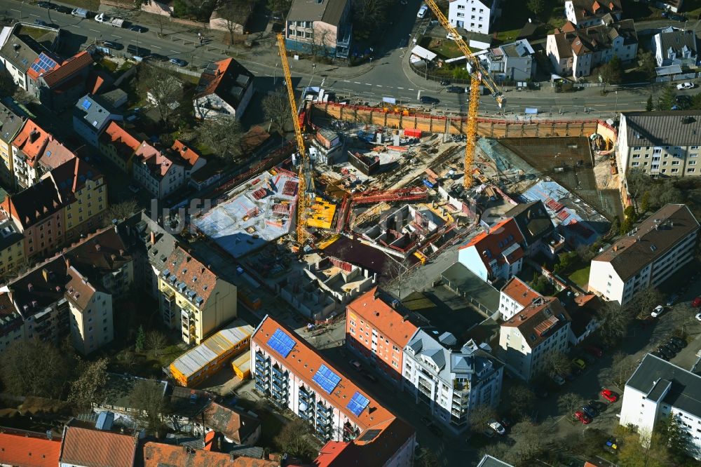 Luftbild Nürnberg - Baustelle zum Neubau einer Mehrfamilienhaus-Wohnanlage Carlina Park im Ortsteil Maxfeld in Nürnberg im Bundesland Bayern, Deutschland