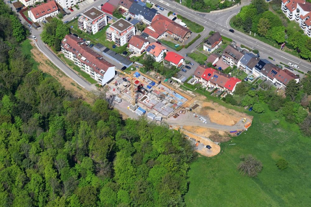 Luftbild Lörrach - Baustelle zum Neubau einer Mehrfamilienhaus-Wohnanlage am Degerfelder Weg in Lörrach im Bundesland Baden-Württemberg, Deutschland