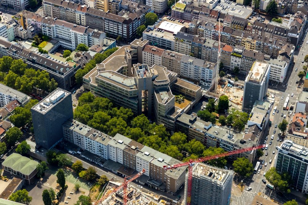 Luftbild Düsseldorf - Baustelle zum Neubau einer Mehrfamilienhaus-Wohnanlage in Düsseldorf im Bundesland Nordrhein-Westfalen, Deutschland