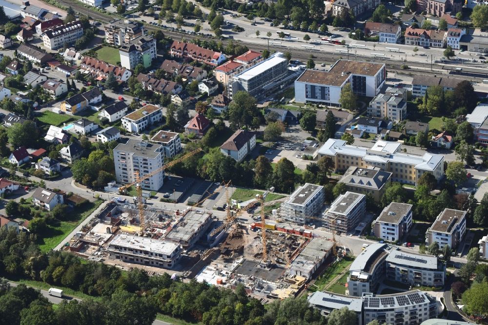 Luftbild Schopfheim - Baustelle zum Neubau einer Mehrfamilienhaus-Wohnanlage Am Eisweiher in Schopfheim im Bundesland Baden-Württemberg, Deutschland