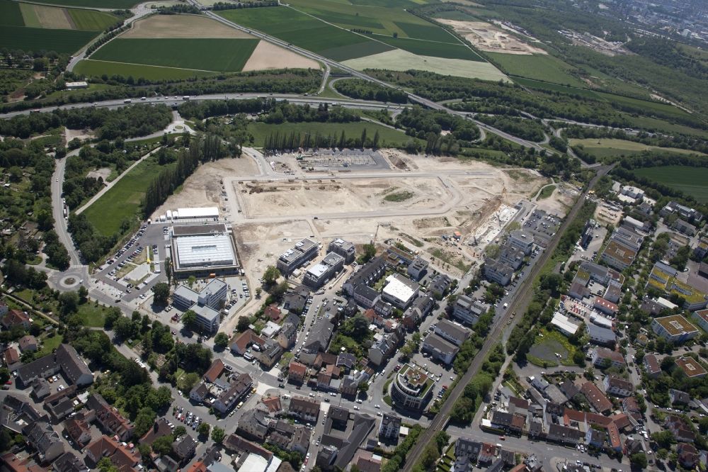 Luftbild Wiesbaden - Baustelle zum Neubau einer Mehrfamilienhaus-Wohnanlage Erbenheim Süd in Wiesbaden im Bundesland Hessen, Deutschland