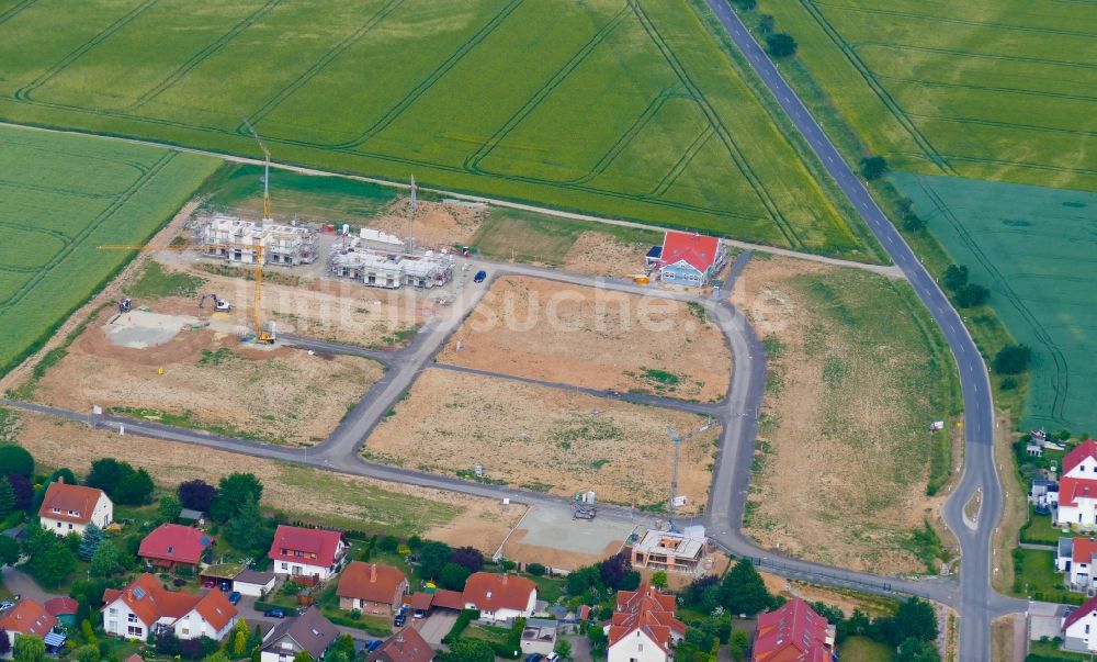 Luftbild Friedland - Baustelle zum Neubau einer Mehrfamilienhaus-Wohnanlage in Friedland im Bundesland Niedersachsen, Deutschland