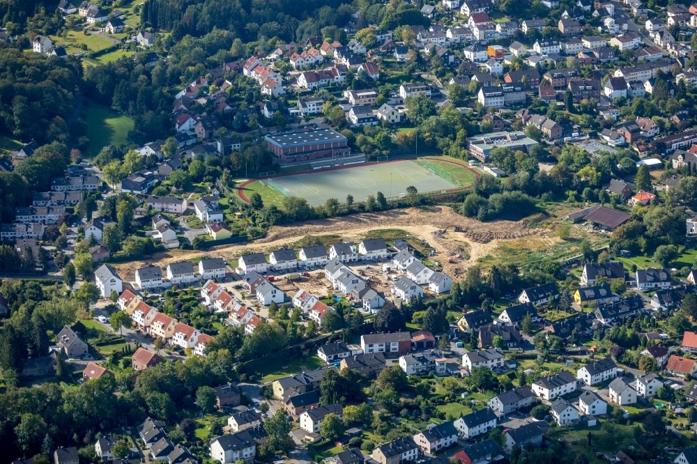 Luftaufnahme Witten - Baustelle zum Neubau einer Mehrfamilienhaus-Wohnanlage am Günnemannshof in Witten im Bundesland Nordrhein-Westfalen, Deutschland