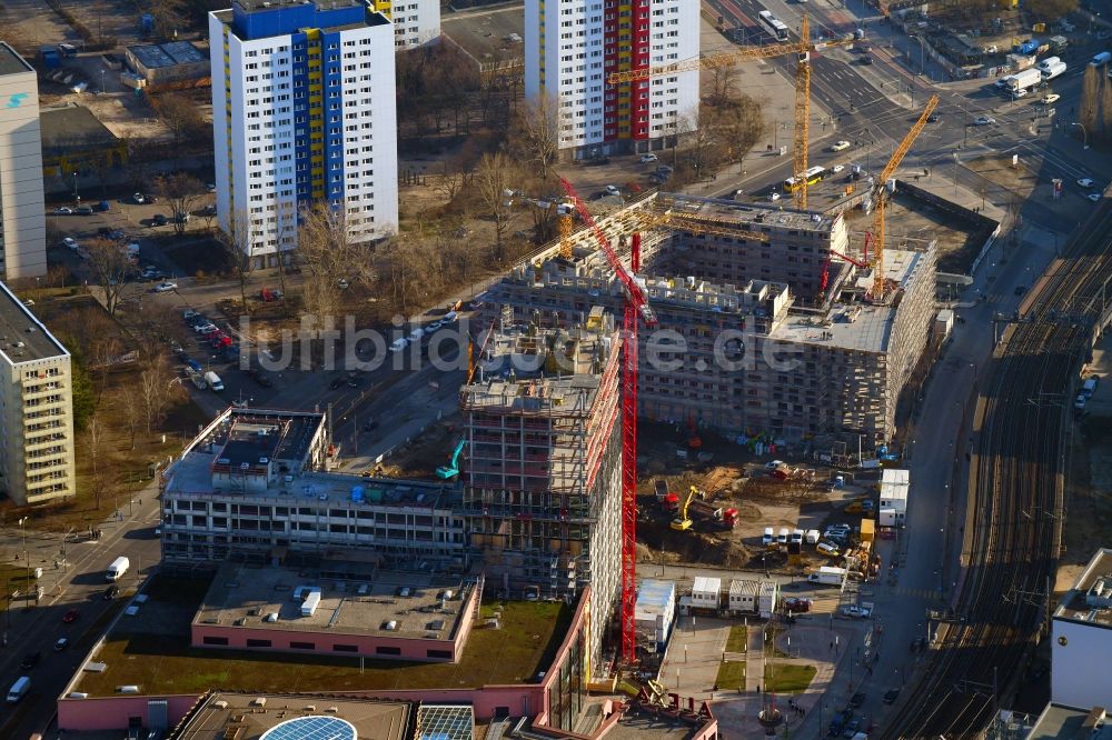 Luftaufnahme Berlin - Baustelle zum Neubau einer Mehrfamilienhaus-Wohnanlage Grandaire im Ortsteil Mitte in Berlin, Deutschland