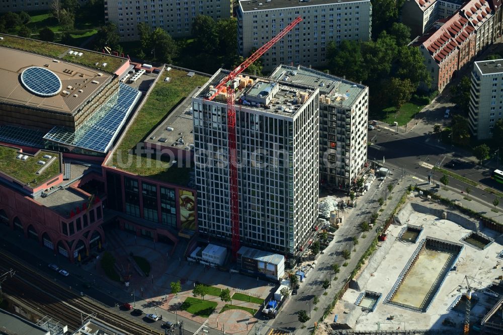 Luftbild Berlin - Baustelle zum Neubau einer Mehrfamilienhaus-Wohnanlage Grandaire im Ortsteil Mitte in Berlin, Deutschland