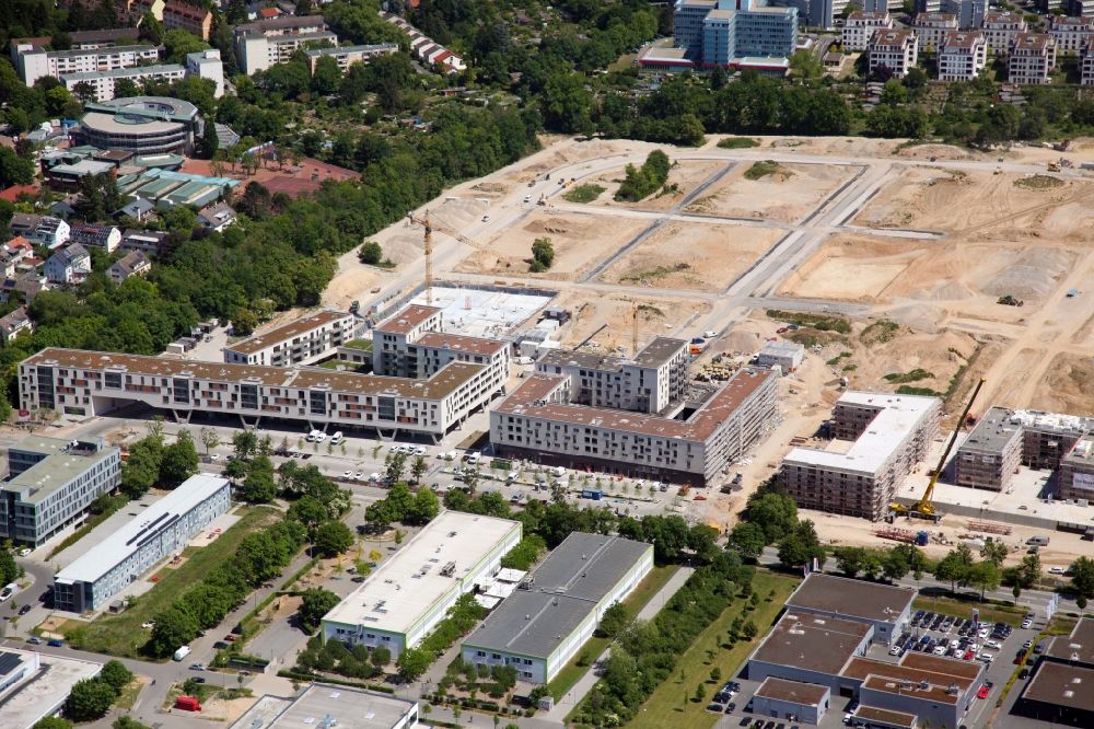 Luftbild Mainz - Baustelle zum Neubau einer Mehrfamilienhaus-Wohnanlage heiligkreuz4tel in Mainz im Bundesland Rheinland-Pfalz, Deutschland
