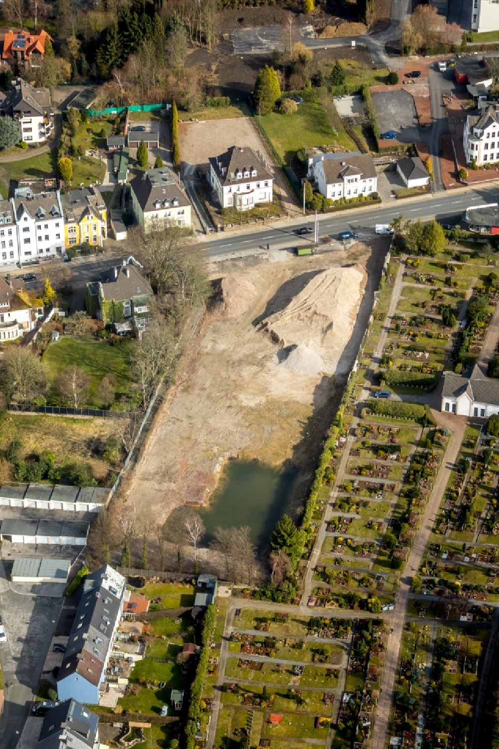 Luftbild Hattingen - Baustelle zum Neubau einer Mehrfamilienhaus-Wohnanlage Hörstken´s Gärten in Hattingen im Bundesland Nordrhein-Westfalen, Deutschland
