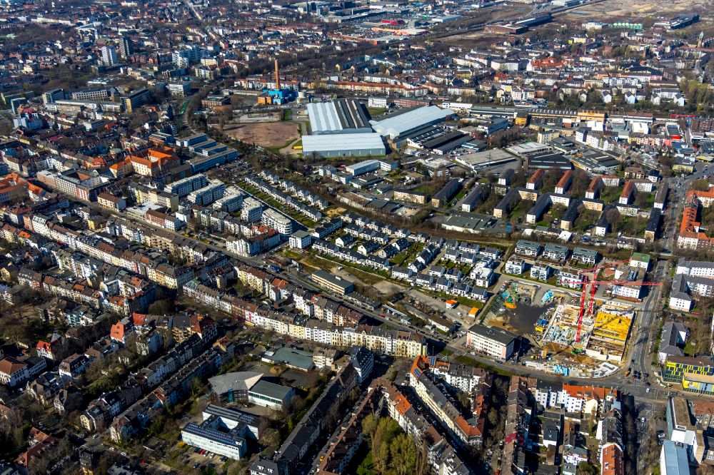 Luftbild Dortmund - Baustelle zum Neubau einer Mehrfamilienhaus-Wohnanlage Kaiser-Quartier in Dortmund im Bundesland Nordrhein-Westfalen, Deutschland