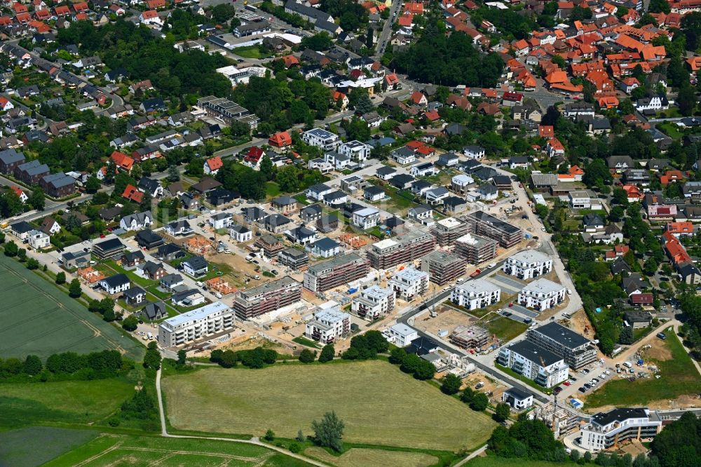 Luftaufnahme Wolfsburg - Baustelle zum Neubau einer Mehrfamilienhaus-Wohnanlage Kleekamp in Wolfsburg im Bundesland Niedersachsen, Deutschland