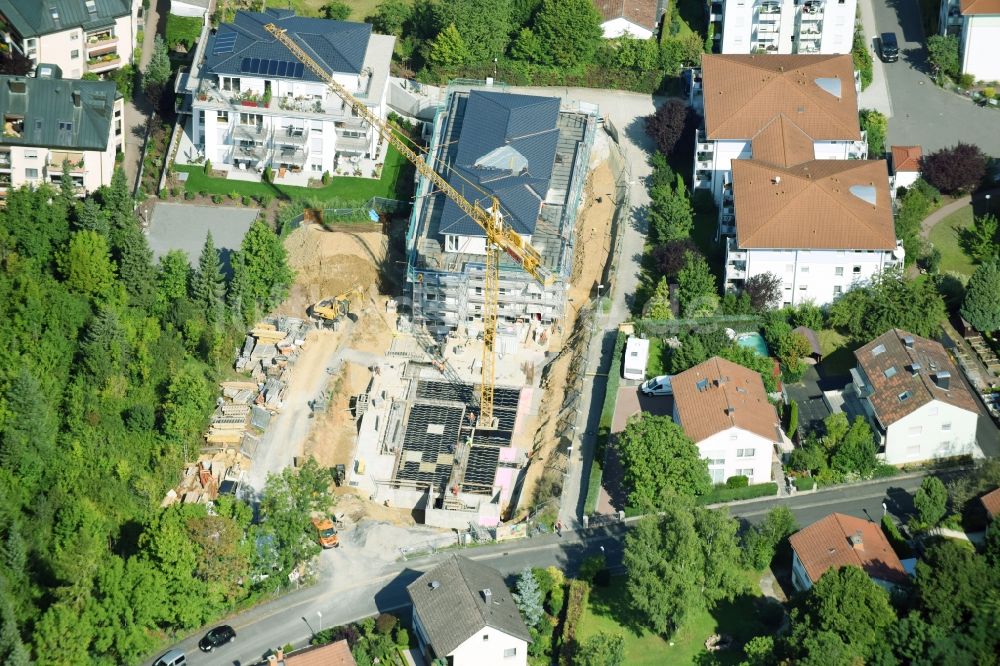 Bad Kissingen von oben - Baustelle zum Neubau einer Mehrfamilienhaus-Wohnanlage Kolpingstraße im Ortsteil Winkels in Bad Kissingen im Bundesland Bayern, Deutschland