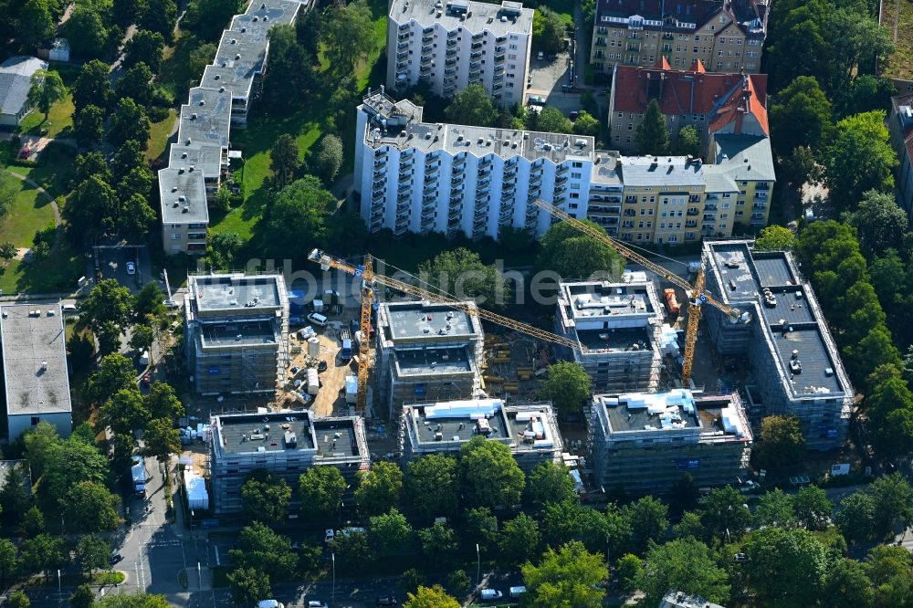 Luftbild Berlin - Baustelle zum Neubau einer Mehrfamilienhaus-Wohnanlage in Lankwitz in Berlin, Deutschland