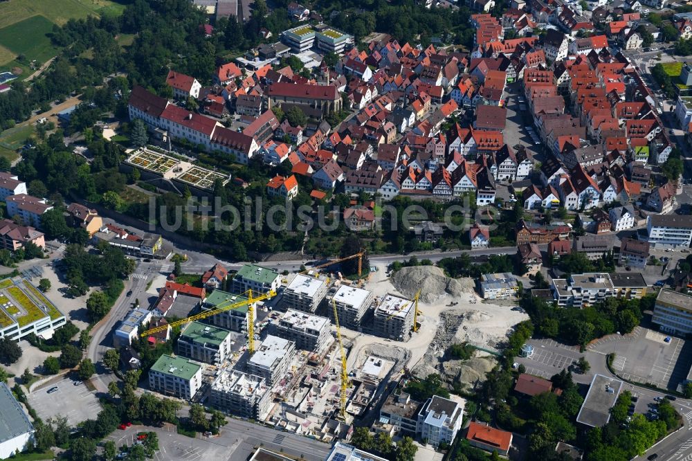 Luftaufnahme Leonberg - Baustelle zum Neubau einer Mehrfamilienhaus-Wohnanlage Leo-Living in Leonberg im Bundesland Baden-Württemberg, Deutschland