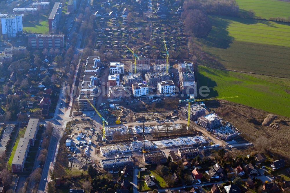 Luftbild Hamburg - Baustelle zum Neubau einer Mehrfamilienhaus-Wohnanlage Lohbrügger Gärten im Ortsteil Lohbrügge in Hamburg, Deutschland