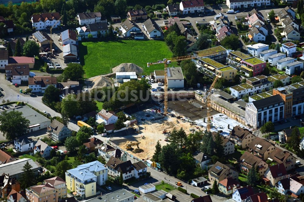 Luftbild Schorndorf - Baustelle zum Neubau einer Mehrfamilienhaus-Wohnanlage Mühlenviertel in Schorndorf im Bundesland Baden-Württemberg, Deutschland