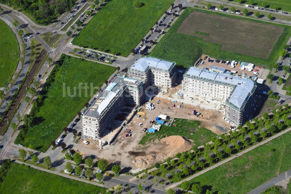 Luftaufnahme Dresden - Baustelle zum Neubau einer Mehrfamilienhaus-Wohnanlage MiKa Dresden in Dresden im Bundesland Sachsen, Deutschland