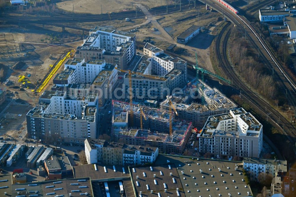 Luftbild Hamburg - Baustelle zum Neubau einer Mehrfamilienhaus-Wohnanlage Mitte Altona im Ortsteil Altona in Hamburg, Deutschland