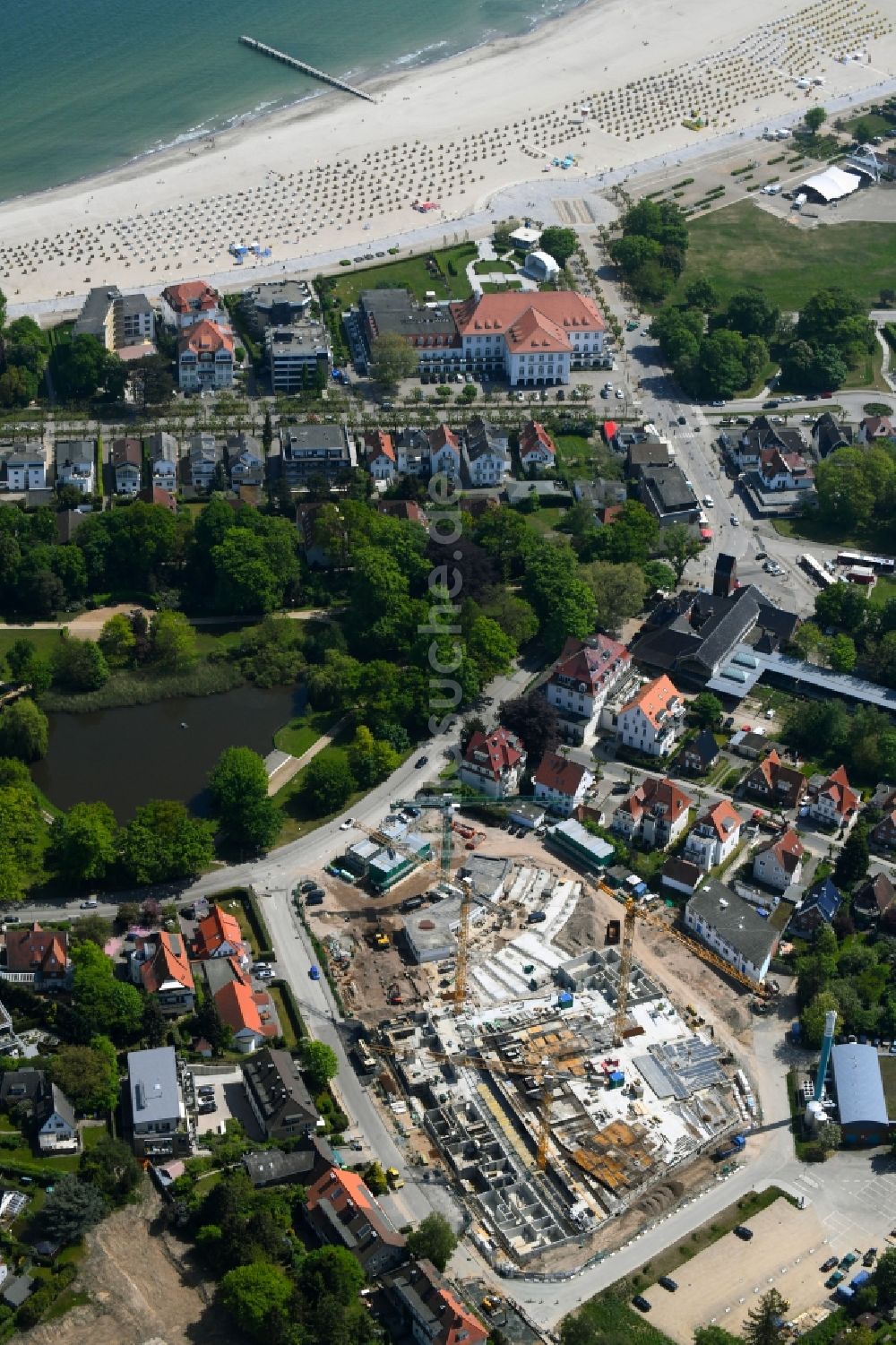 Luftaufnahme Travemünde - Baustelle zum Neubau einer Mehrfamilienhaus-Wohnanlage MOMENTS & Godewind in Travemünde im Bundesland Schleswig-Holstein, Deutschland