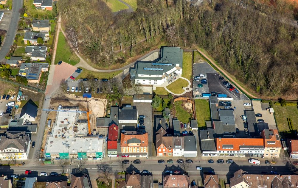 Luftbild Hamm - Baustelle zum Neubau einer Mehrfamilienhaus-Wohnanlage der msBau GmbH am Alter Uentroper Weg im Ortsteil Norddinker in Hamm im Bundesland Nordrhein-Westfalen