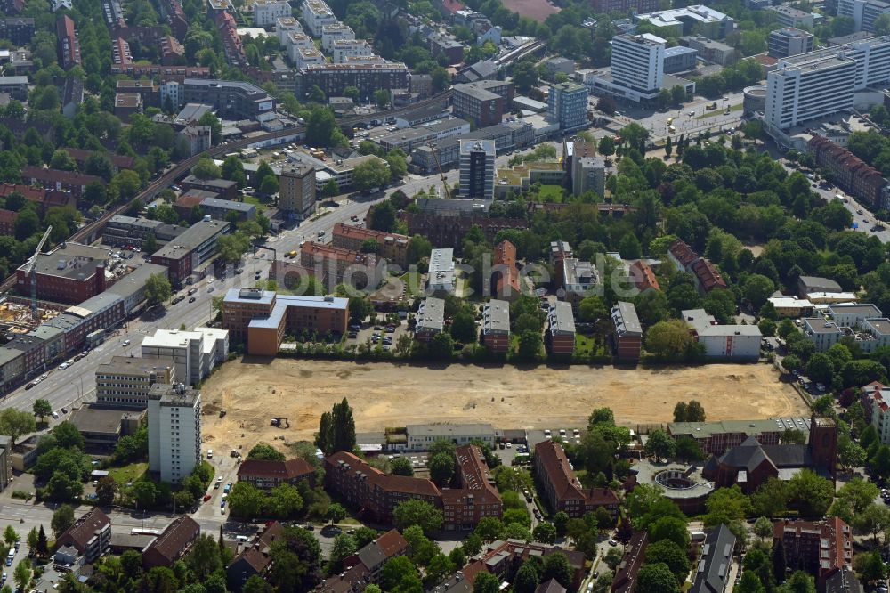 Luftaufnahme Hamburg - Baustelle zum Neubau einer Mehrfamilienhaus-Wohnanlage Neues Quartier Mesterkamp in Hamburg, Deutschland