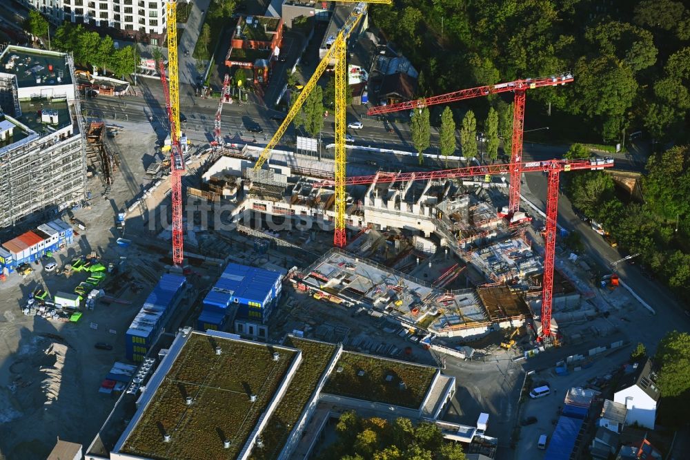 Luftbild München - Baustelle zum Neubau einer Mehrfamilienhaus-Wohnanlage Am Nockherberg Süd in München im Bundesland Bayern, Deutschland