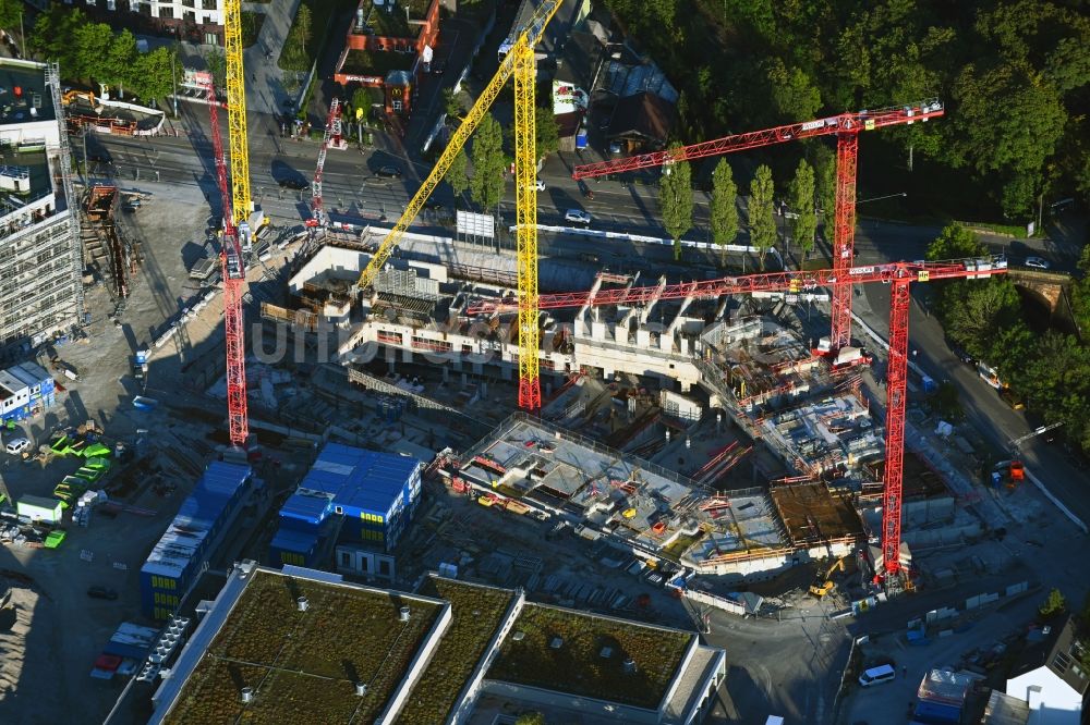 Luftaufnahme München - Baustelle zum Neubau einer Mehrfamilienhaus-Wohnanlage Am Nockherberg Süd in München im Bundesland Bayern, Deutschland