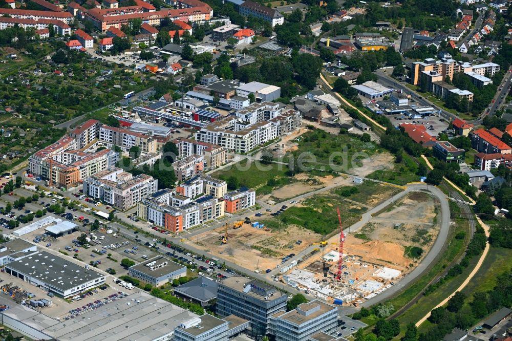Braunschweig von oben - Baustelle zum Neubau einer Mehrfamilienhaus-Wohnanlage Am Nordpark in Braunschweig im Bundesland Niedersachsen, Deutschland