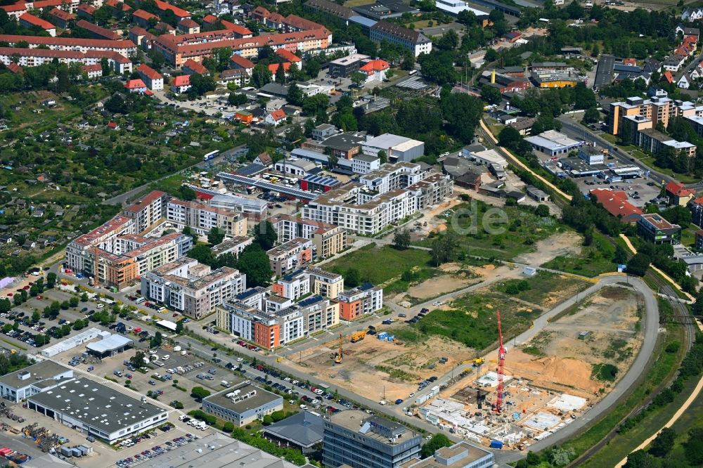 Luftbild Braunschweig - Baustelle zum Neubau einer Mehrfamilienhaus-Wohnanlage Am Nordpark in Braunschweig im Bundesland Niedersachsen, Deutschland