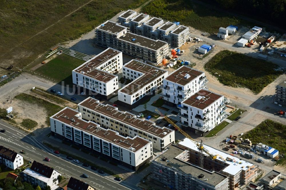 Luftaufnahme Wolfsburg - Baustelle zum Neubau einer Mehrfamilienhaus-Wohnanlage im Ortsteil Hellwinkel in Wolfsburg im Bundesland Niedersachsen, Deutschland