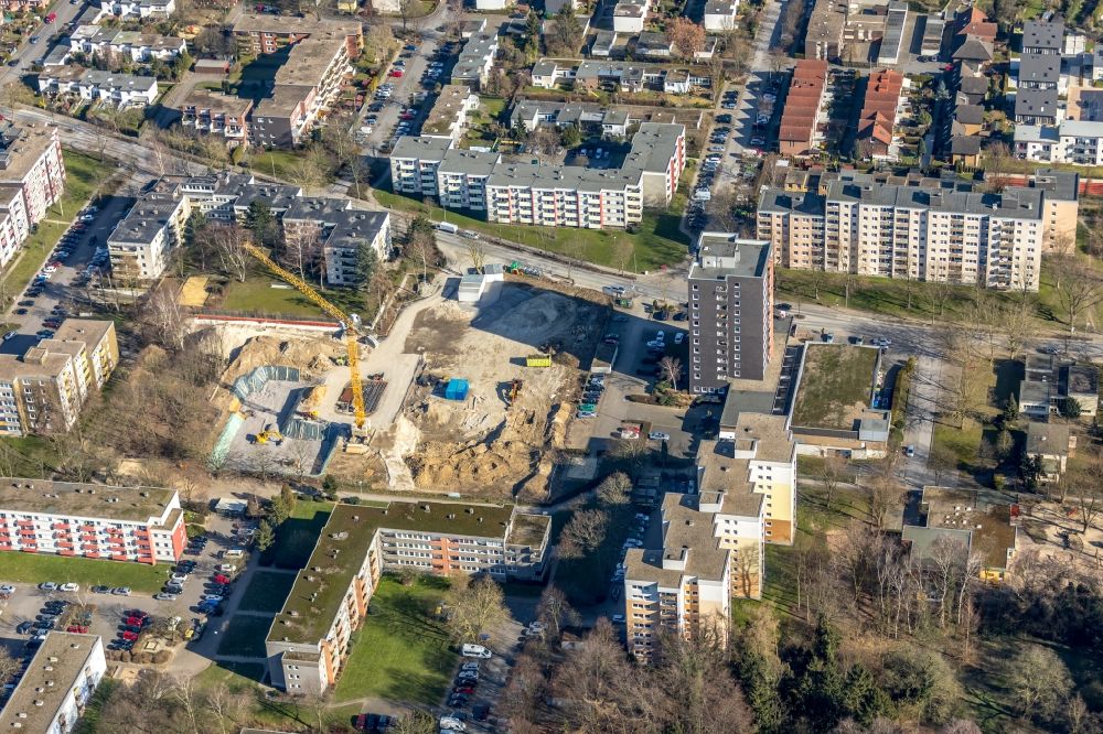 Luftbild Unna - Baustelle zum Neubau einer Mehrfamilienhaus-Wohnanlage Parkquartier Königsborn in Unna im Bundesland Nordrhein-Westfalen, Deutschland