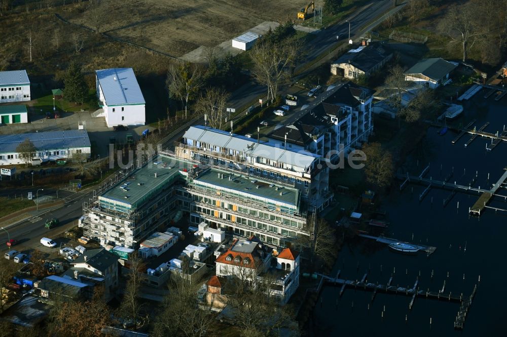 Luftaufnahme Potsdam - Baustelle zum Neubau einer Mehrfamilienhaus-Wohnanlage in Potsdam im Bundesland Brandenburg, Deutschland