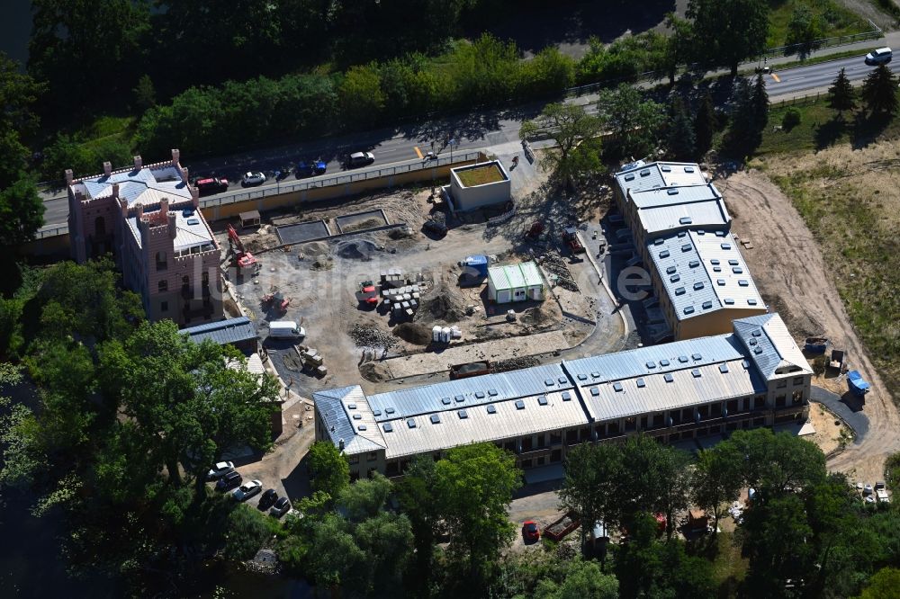 Luftbild Potsdam - Baustelle zum Neubau einer Mehrfamilienhaus-Wohnanlage in Potsdam im Bundesland Brandenburg, Deutschland