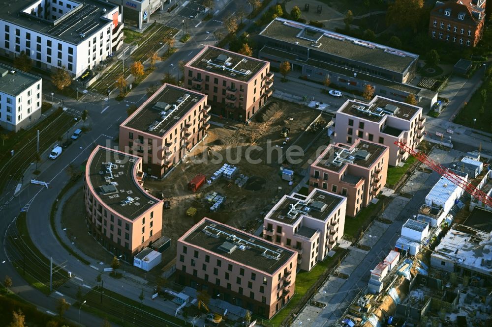 Luftaufnahme Potsdam - Baustelle zum Neubau einer Mehrfamilienhaus-Wohnanlage in Potsdam im Bundesland Brandenburg, Deutschland