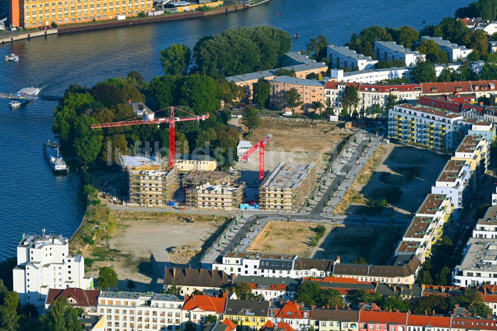 Luftbild Berlin - Baustelle zum Neubau einer Mehrfamilienhaus-Wohnanlage Quartier WOHNWERK in Berlin, Deutschland