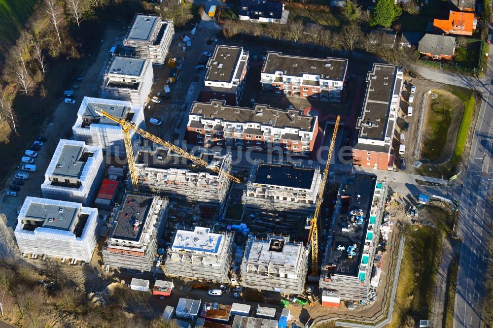 Luftbild Hamburg - Baustelle zum Neubau einer Mehrfamilienhaus-Wohnanlage am Reinbeker Redder - Am Hirtenland in Hamburg, Deutschland