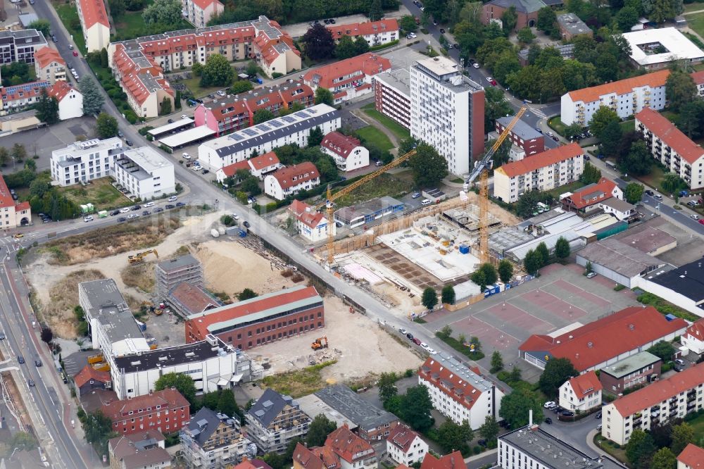 Luftbild Göttingen - Baustelle zum Neubau der Mehrfamilienhaus-Wohnanlage Sartoriusquartier in Göttingen im Bundesland Niedersachsen, Deutschland