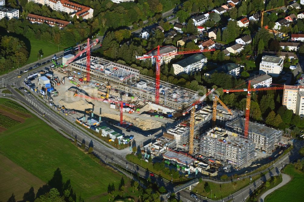 Luftaufnahme Neuried - Baustelle zum Neubau einer Mehrfamilienhaus-Wohnanlage Südlage in Neuried im Bundesland Bayern, Deutschland