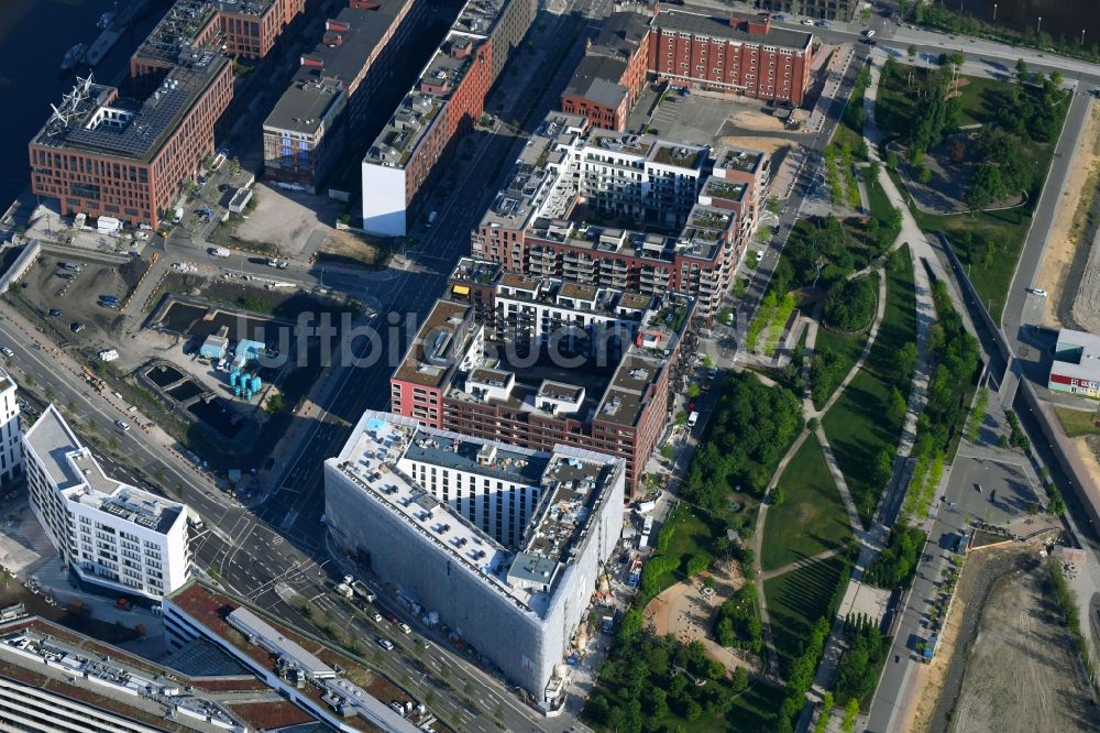 Luftbild Hamburg - Baustelle zum Neubau einer Mehrfamilienhaus-Wohnanlage Shanghaiallee Ecke Überseeallee in Hamburg, Deutschland