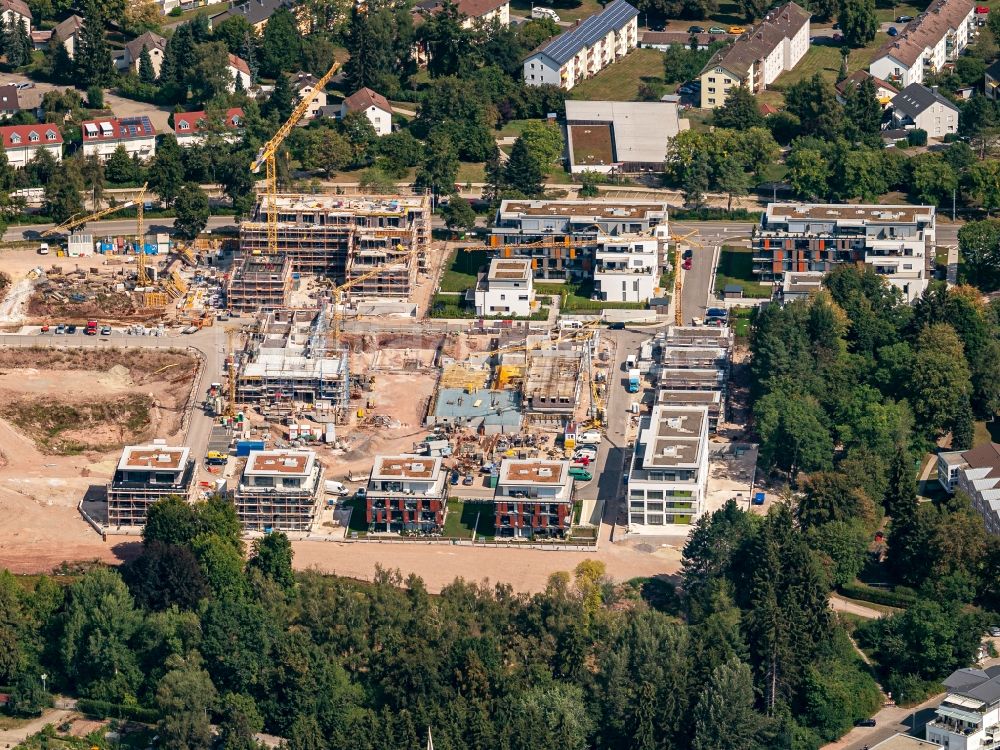 Luftbild Villingen-Schwenningen - Baustelle zum Neubau einer Mehrfamilienhaus-Wohnanlage Stadtquartier Friedrichspark in Villingen-Schwenningen im Bundesland Baden-Württemberg, Deutschland
