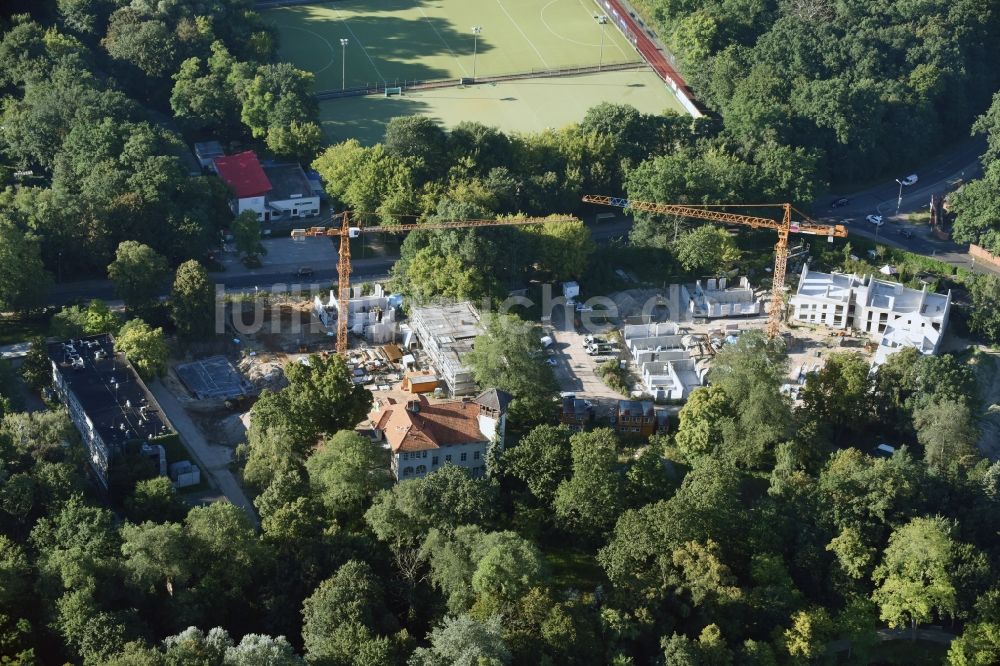 Luftaufnahme Potsdam - Baustelle zum Neubau einer Mehrfamilienhaus-Wohnanlage in der Templiner Vorstadt in Potsdam im Bundesland Brandenburg