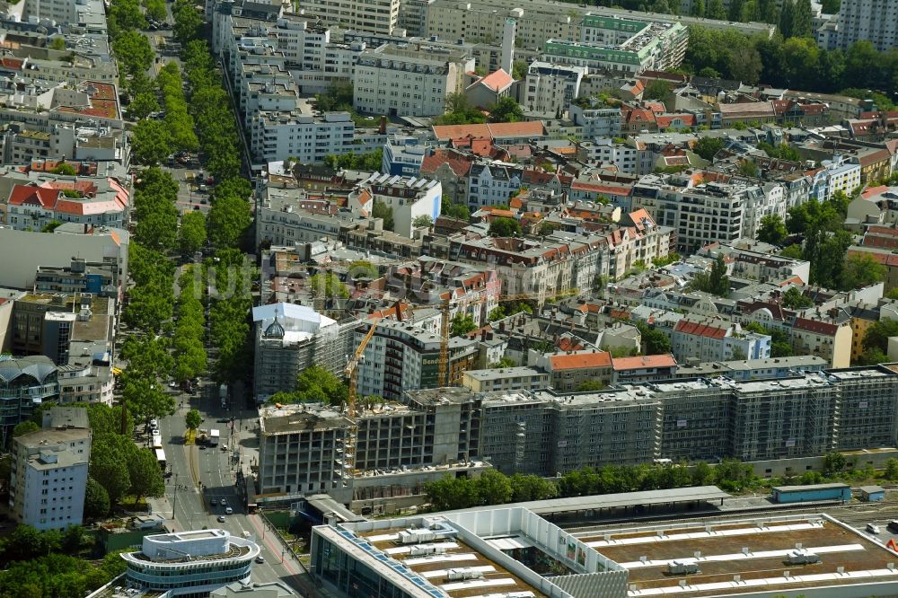 Luftaufnahme Berlin - Baustelle zum Neubau einer Mehrfamilienhaus-Wohnanlage Tor zum Ku'damm in Berlin, Deutschland
