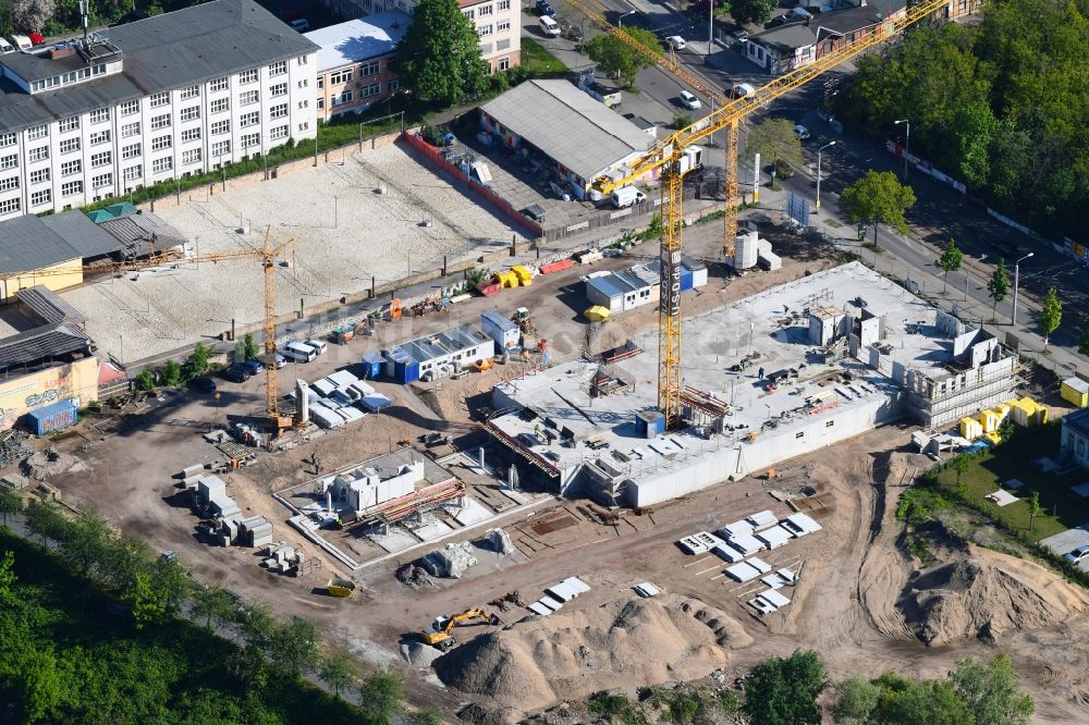Luftbild Dresden - Baustelle zum Neubau einer Mehrfamilienhaus-Wohnanlage der USD Immobilien GmbH in Dresden im Bundesland Sachsen, Deutschland