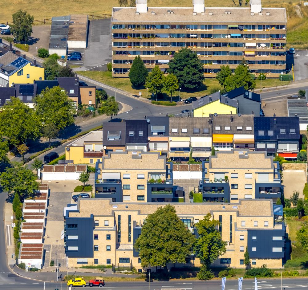 Witten aus der Vogelperspektive: Baustelle zum Neubau einer Mehrfamilienhaus-Wohnanlage in Witten im Bundesland Nordrhein-Westfalen, Deutschland
